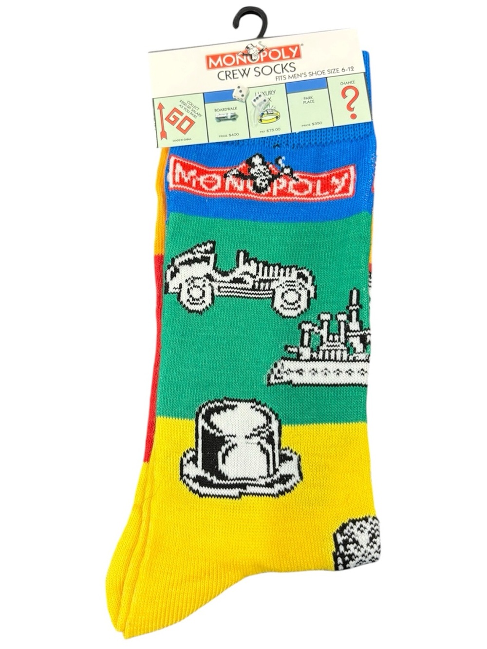 Monopoly Crew Socks Men’s Shoe Size 6-12 NEW